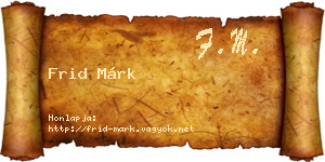 Frid Márk névjegykártya